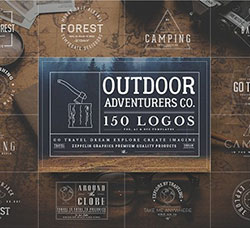 150个户外冒险类标志(含EPS/AI/PSD三种格式)：150 Outdoor Adventurers Logos